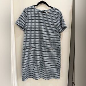 LOFT Black and White Checkered Dress